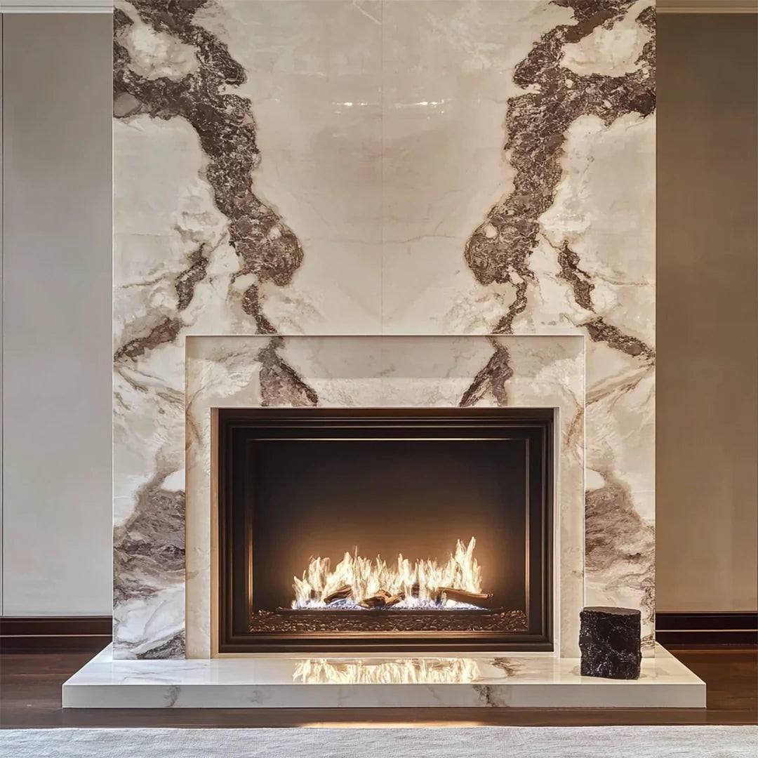 marble fireplace mantel with full height marble surround