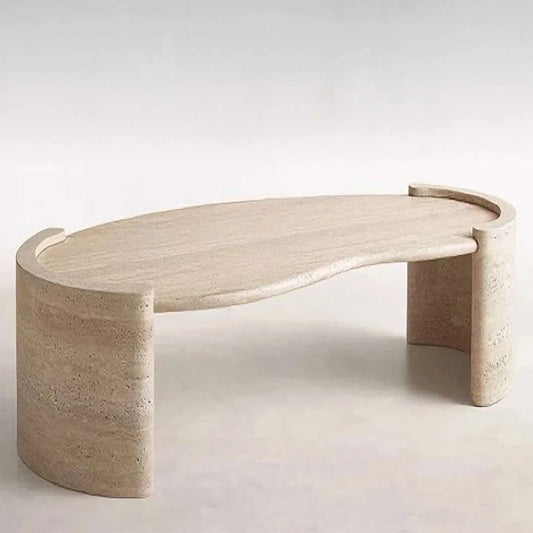 ONS Marble Elegant Travertine Marble Coffee Table