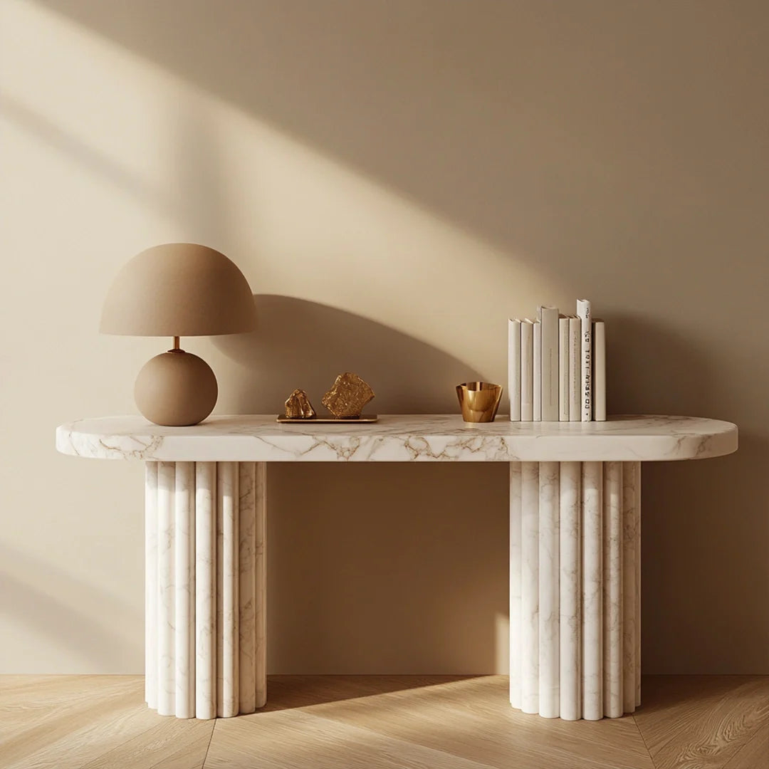 marble fluted console table