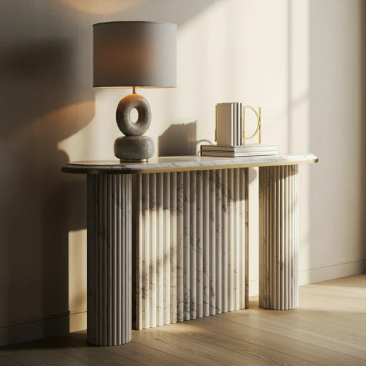marble groove console table
