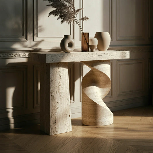 twist stone console table